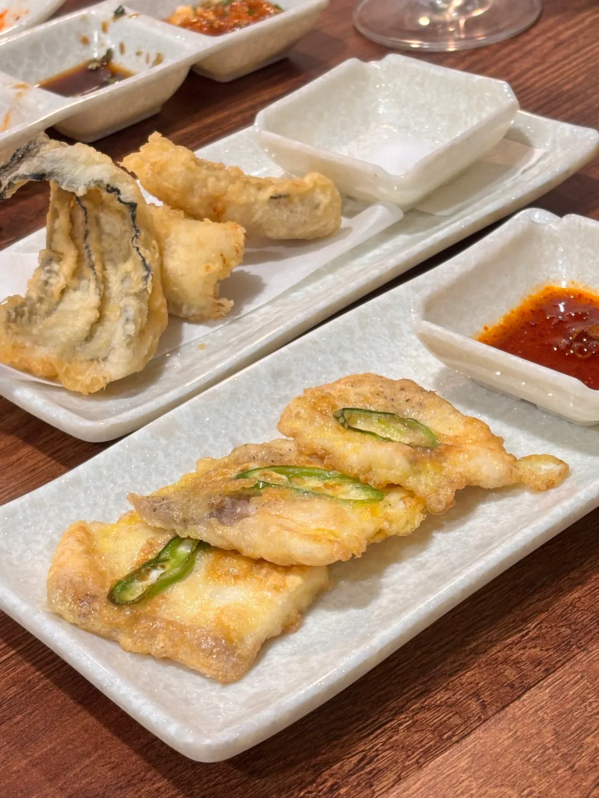 참돔전과 아나고 튀김